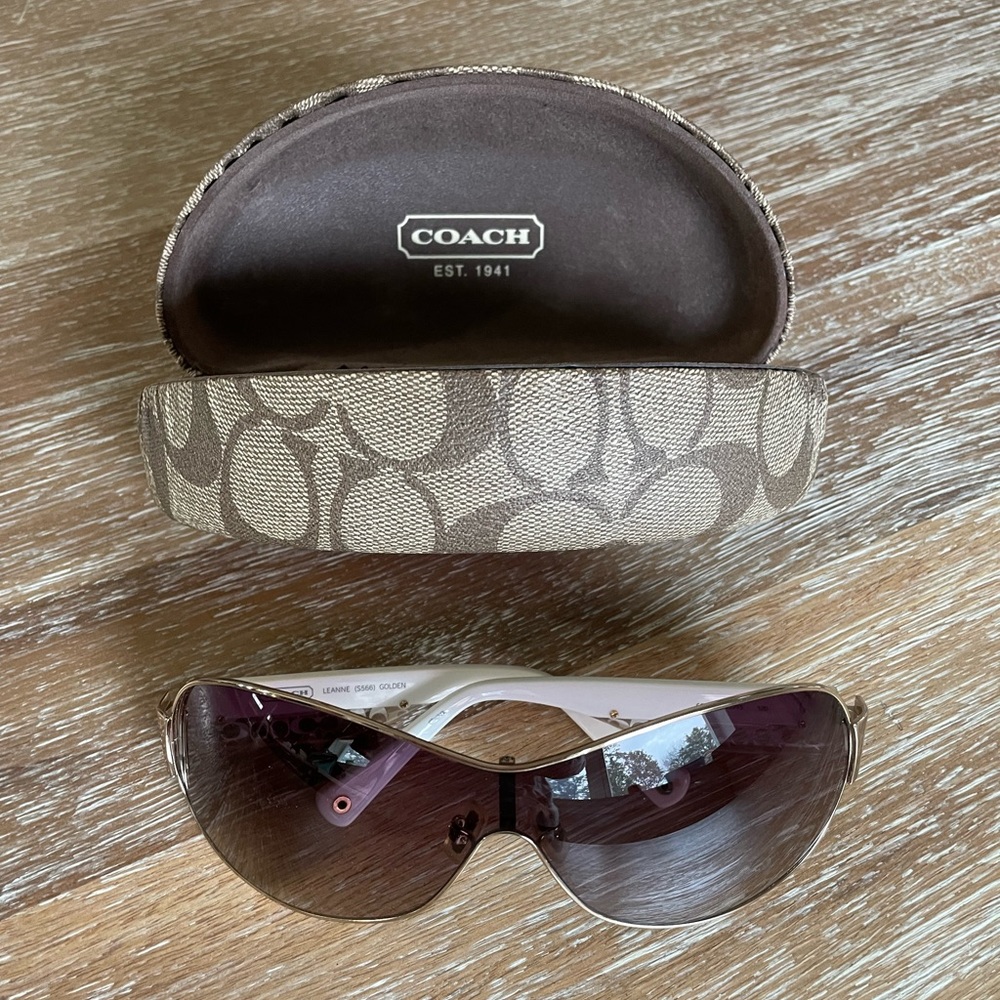 Coach Sunglasses Women Leanne S566 Golden White
